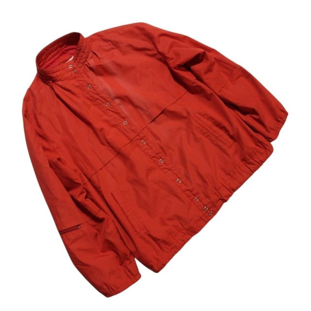 Mens Vintage 80s Red Snap Button Creations Americana Faded Windbreaker Jacket